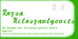 rozsa miloszavlyevits business card