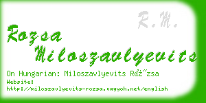 rozsa miloszavlyevits business card